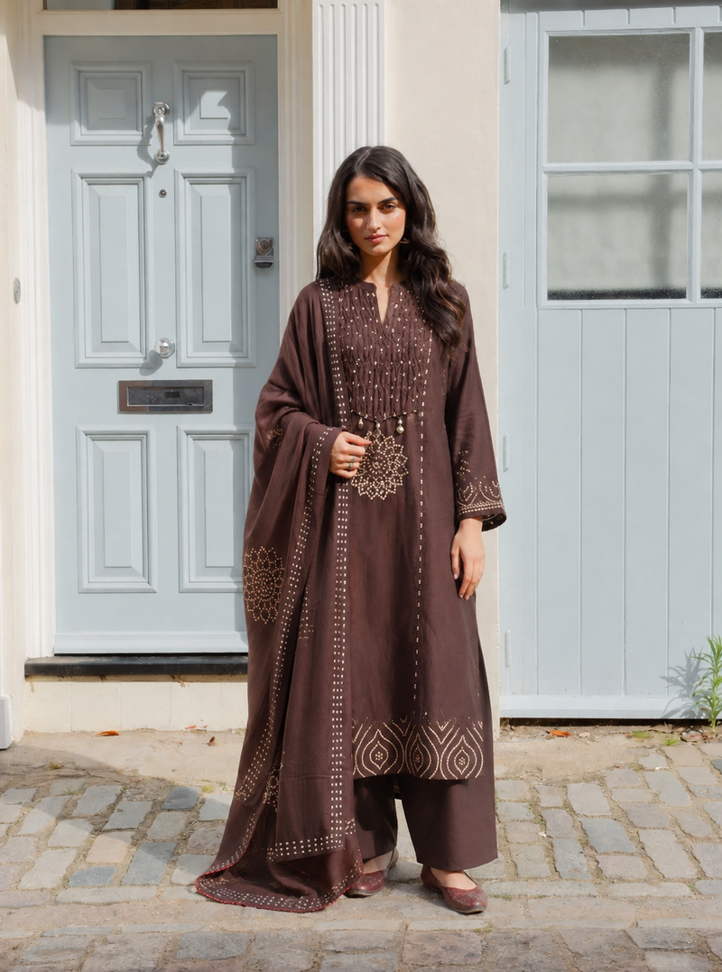 Bandhani Print Cotton Suit Set