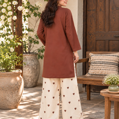 Brown Cotton Farshi Kurta Set