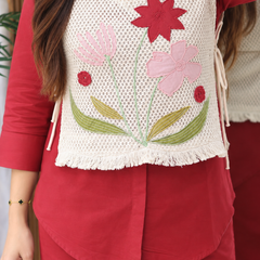 Embroidered Detachable Jacket Co-Ord Set