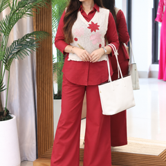 Embroidered Detachable Jacket Co-Ord Set