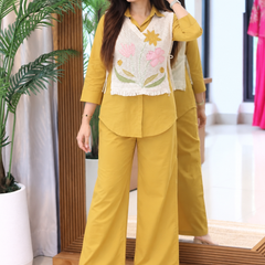 Embroidered Detachable Jacket Co-Ord Set