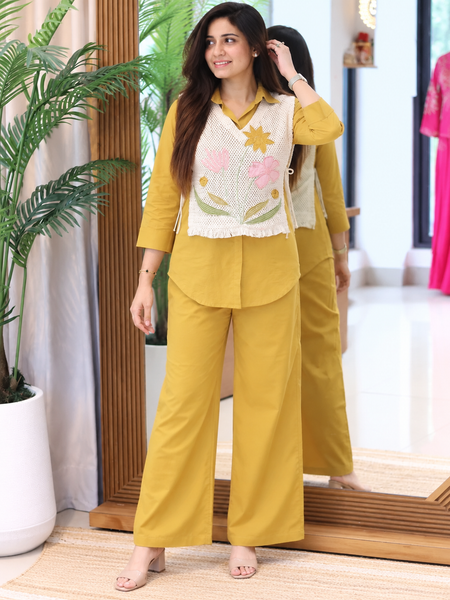 Embroidered Detachable Jacket Co-Ord Set