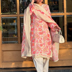 Layaqat Pakistani Lawn Printed Kurta Set with Trouser & Dupatta