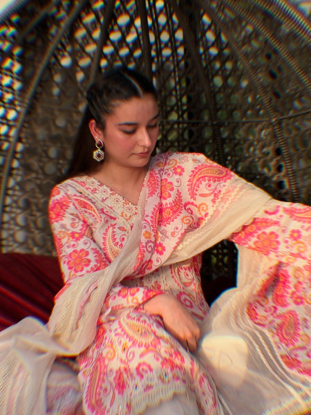Layaqat Pakistani Lawn Printed Kurta Set with Trouser & Dupatta