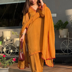 Premium Embroidered Silk Kurta Salwar Set with Organza Dupatta