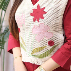 Embroidered Detachable Jacket Co-Ord Set