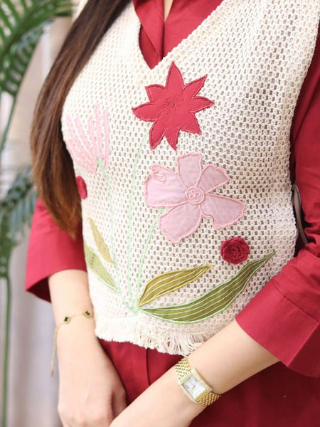Embroidered Detachable Jacket Co-Ord Set
