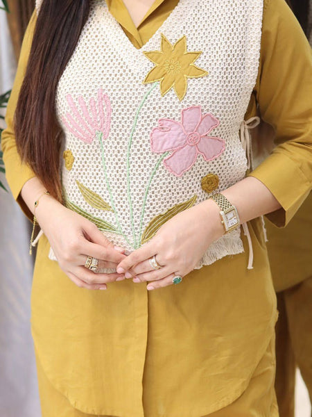 Embroidered Detachable Jacket Co-Ord Set