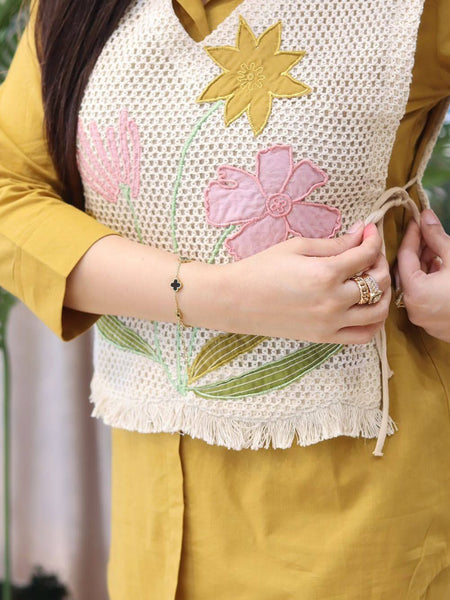 Embroidered Detachable Jacket Co-Ord Set
