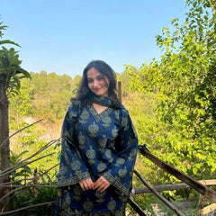 Printed Kurta Set with Palazzo & Dupatta