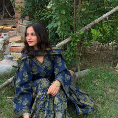 Printed Kurta Set with Palazzo & Dupatta