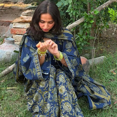 Printed Kurta Set with Palazzo & Dupatta