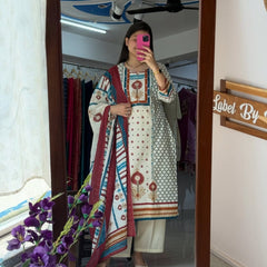 Printed Cotton Kurta Set with Matching Dupatta