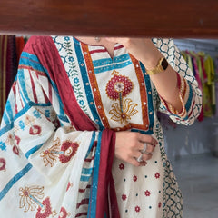 Printed Cotton Kurta Set with Matching Dupatta