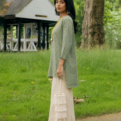 Green Cotton Geometric Co-ord Set