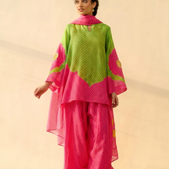 Dual-Tone Leheriya Print Farshi Set