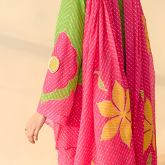 Dual-Tone Leheriya Print Farshi Set